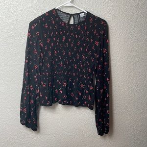 H&M long sleeved floral blouse